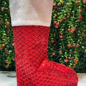 Chaussette de Noël Rouge strass