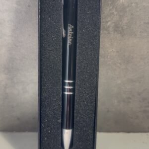 Stylo noir métal gravure personnalisée