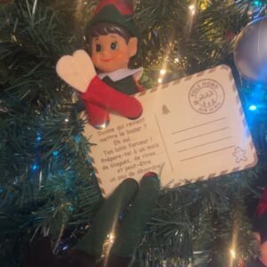 Carte arrivée du lutin personnalisée